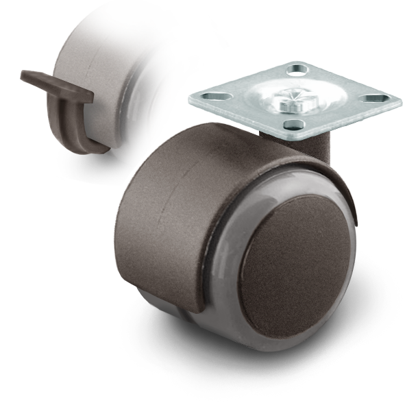 Møbelhjul med monteringsplade | CL200-100